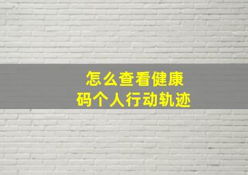 怎么查看健康码个人行动轨迹