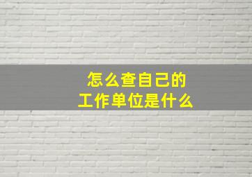 怎么查自己的工作单位是什么