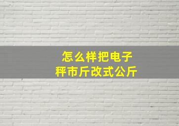 怎么样把电子秤市斤改式公斤