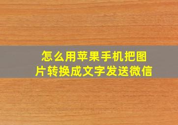 怎么用苹果手机把图片转换成文字发送微信