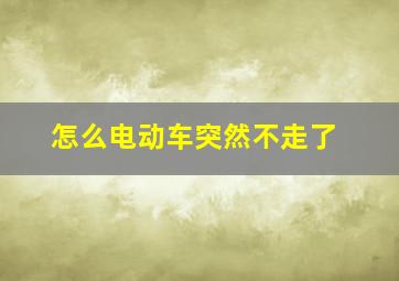 怎么电动车突然不走了