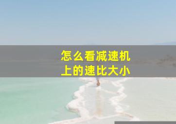 怎么看减速机上的速比大小