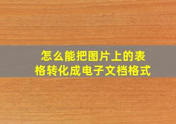 怎么能把图片上的表格转化成电子文档格式