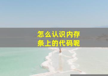 怎么认识内存条上的代码呢