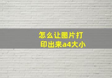 怎么让图片打印出来a4大小