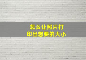 怎么让照片打印出想要的大小