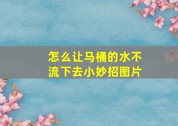 怎么让马桶的水不流下去小妙招图片