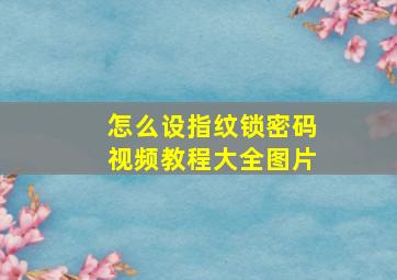 怎么设指纹锁密码视频教程大全图片