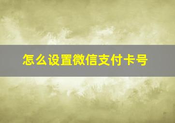 怎么设置微信支付卡号