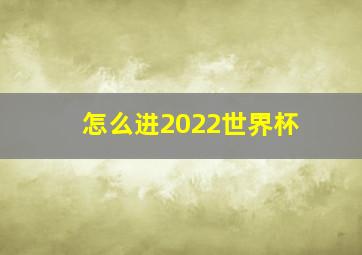 怎么进2022世界杯