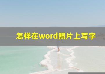 怎样在word照片上写字