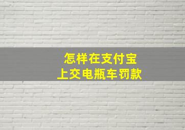 怎样在支付宝上交电瓶车罚款