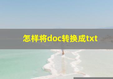 怎样将doc转换成txt