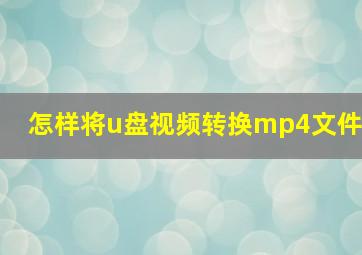 怎样将u盘视频转换mp4文件