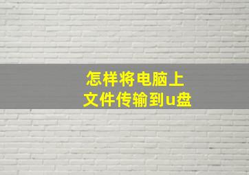 怎样将电脑上文件传输到u盘