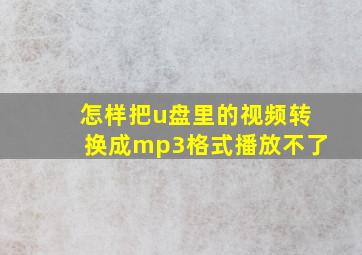 怎样把u盘里的视频转换成mp3格式播放不了