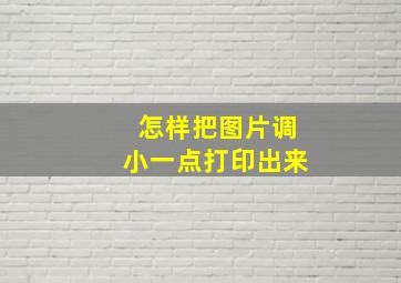 怎样把图片调小一点打印出来