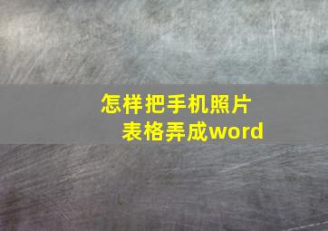 怎样把手机照片表格弄成word