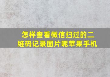 怎样查看微信扫过的二维码记录图片呢苹果手机