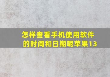 怎样查看手机使用软件的时间和日期呢苹果13