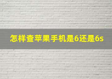 怎样查苹果手机是6还是6s