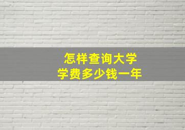 怎样查询大学学费多少钱一年