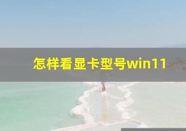 怎样看显卡型号win11