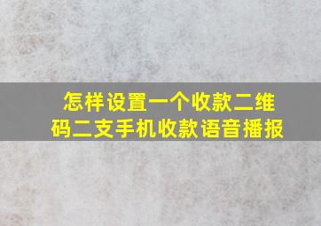 怎样设置一个收款二维码二支手机收款语音播报