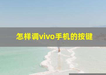 怎样调vivo手机的按键