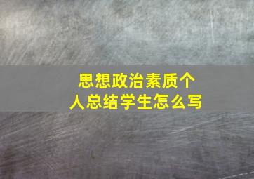 思想政治素质个人总结学生怎么写