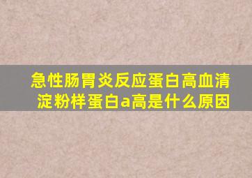 急性肠胃炎反应蛋白高血清淀粉样蛋白a高是什么原因