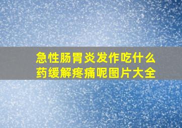 急性肠胃炎发作吃什么药缓解疼痛呢图片大全