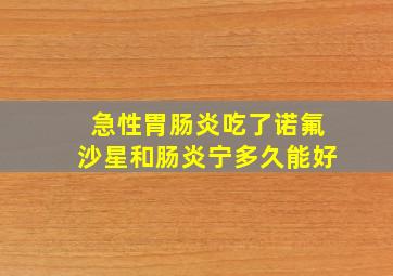 急性胃肠炎吃了诺氟沙星和肠炎宁多久能好