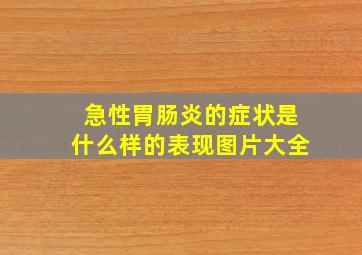 急性胃肠炎的症状是什么样的表现图片大全