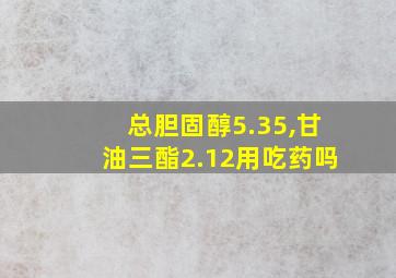 总胆固醇5.35,甘油三酯2.12用吃药吗