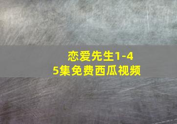 恋爱先生1-45集免费西瓜视频