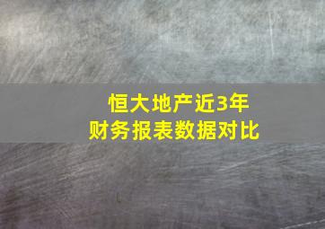 恒大地产近3年财务报表数据对比