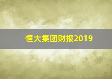 恒大集团财报2019