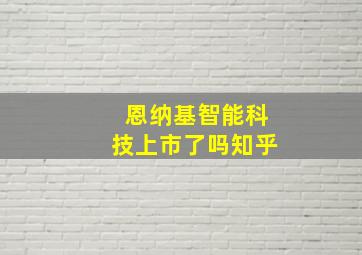 恩纳基智能科技上市了吗知乎