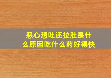 恶心想吐还拉肚是什么原因吃什么药好得快