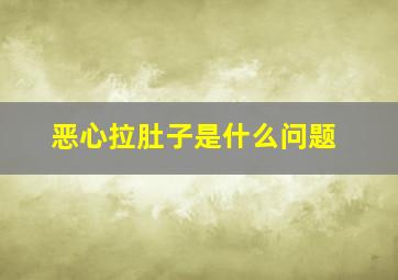 恶心拉肚子是什么问题