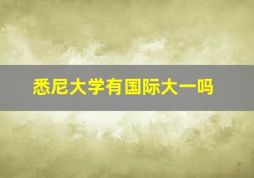 悉尼大学有国际大一吗