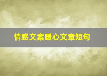 情感文案暖心文章短句