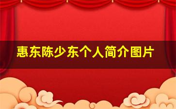 惠东陈少东个人简介图片