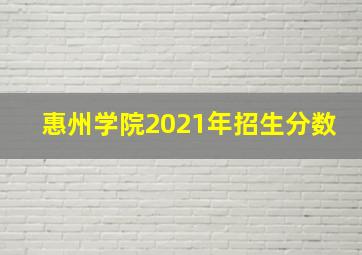 惠州学院2021年招生分数