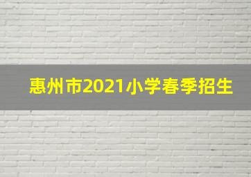 惠州市2021小学春季招生