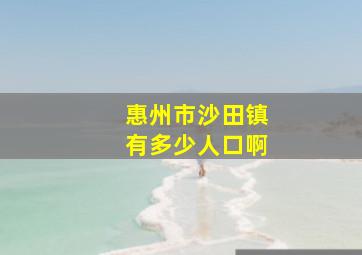 惠州市沙田镇有多少人口啊