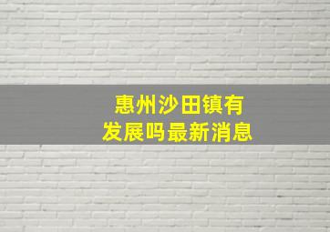 惠州沙田镇有发展吗最新消息