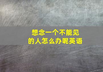 想念一个不能见的人怎么办呢英语