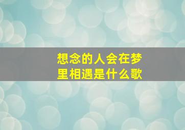 想念的人会在梦里相遇是什么歌